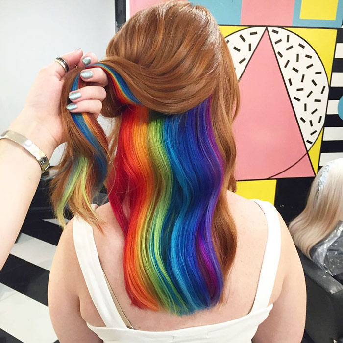 Hidden Rainbow Hair Is the Perfect Trend for People Wanting a Big Change on the Low