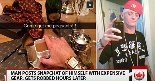 Man Posts Snapchat of Himself with Expensive Gear, Gets Robbed Hours Later